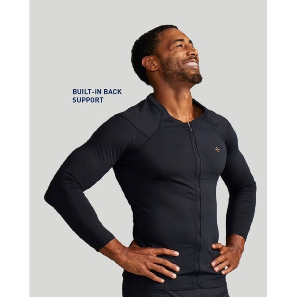 Tommie Copper Mens LS Full Back Compression Shirt Black 2XL New